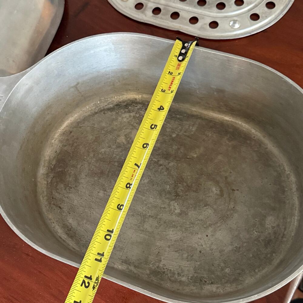 Vintage Magnalite GHC Large Dutch Oven Roaster Pan W/Trivet 19 9/16x18 5/8 in - Picture 11 of 14